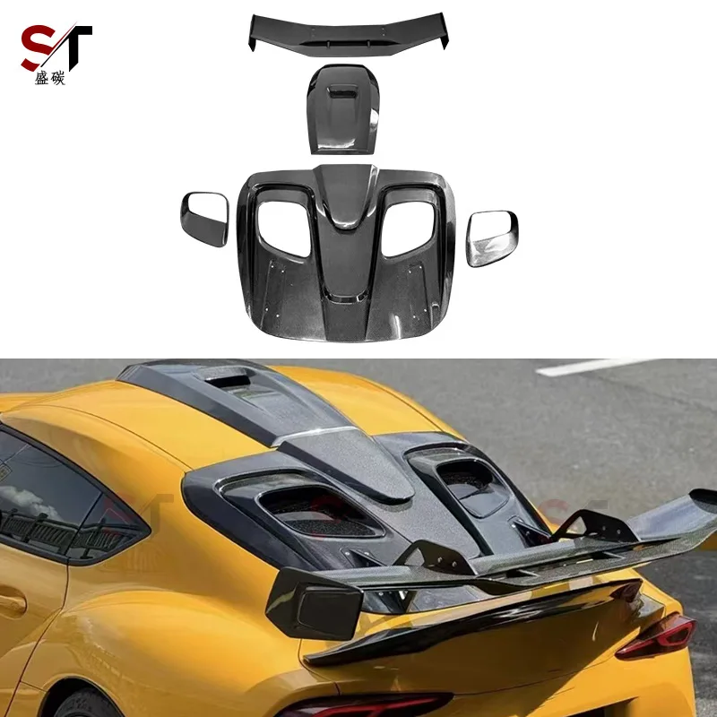 Подходит для Toyota Bull Demon King SUPRA A90 A91 Moray Eel, окружающая крышка заднего окна из углеродного волокна на крыше
