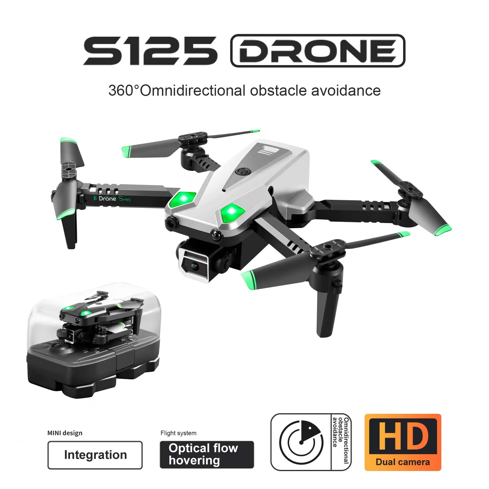 GSF 2023 Новинка S125 складные дроны 4K Профессиональный широкоугольный HD-камера обход препятствий Wi-Fi FPV ESC RC Квадрокоптер Игрушки для мальчиков