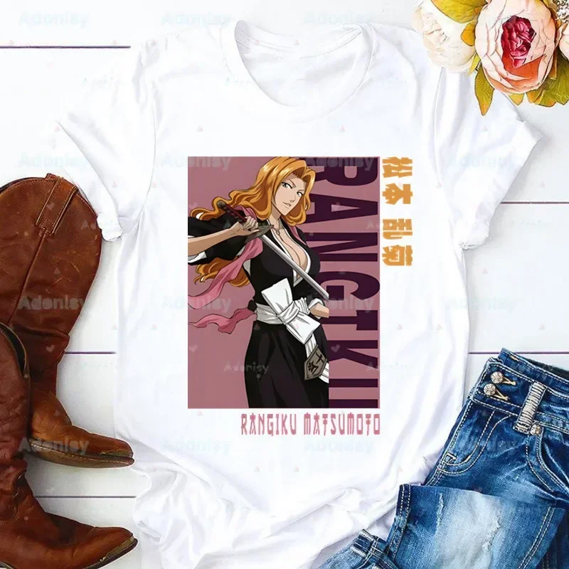 Футболка Bleach Zaraki Kenpachi Kurosaki Ichigo, повседневные забавные футболки, футболки, топ, женские рубашки в стиле Харадзюку с короткими рукавами, одежда