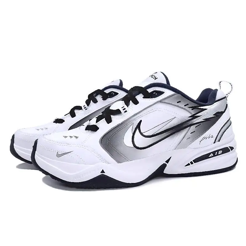 Фото 【Настроить】Nike Air Monarch 4, массивные кроссовки унисекс, низкие кроссовки белого/серебристого/черного цвета 415445 -102 №3