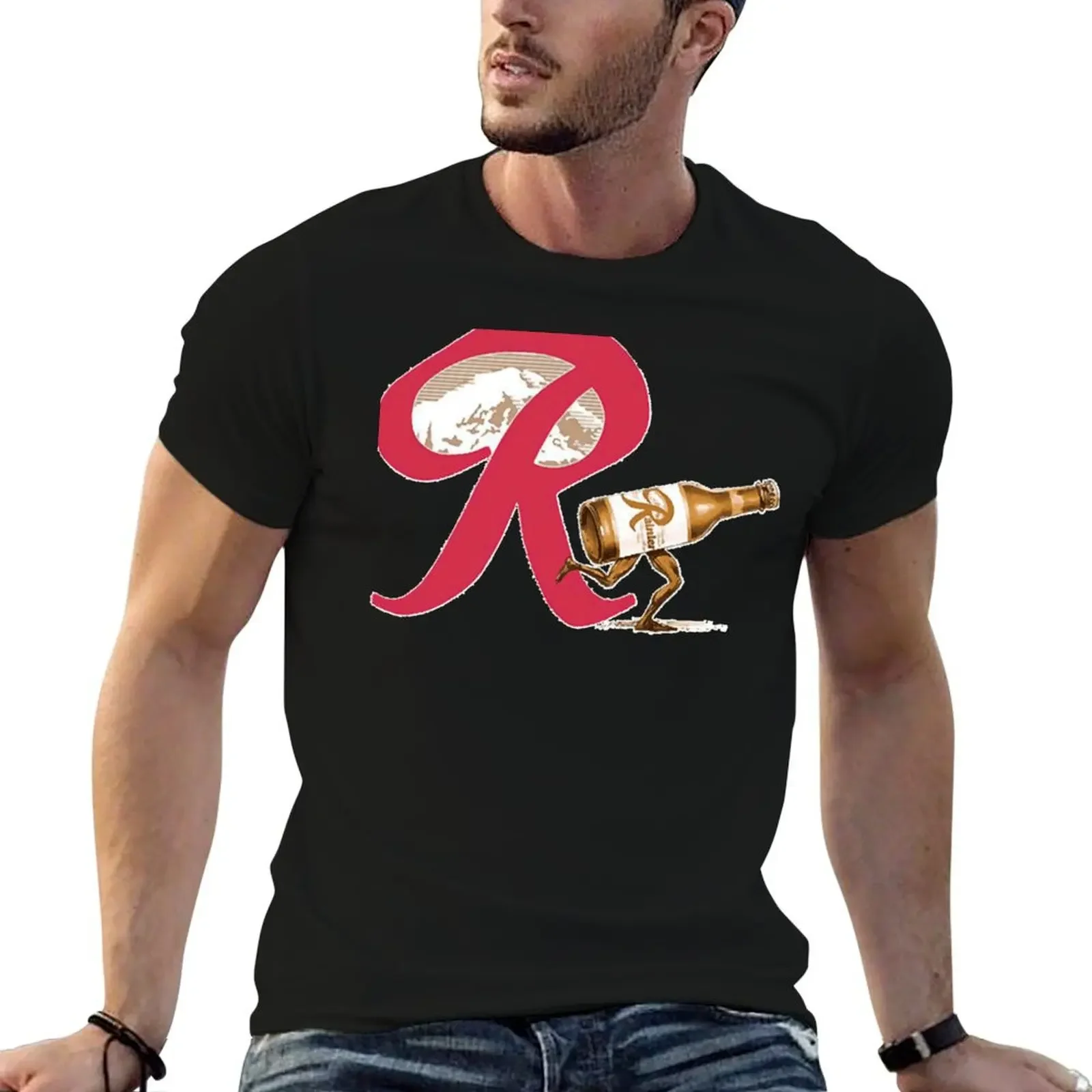 Ретро пивоварня Rainier Logos Essential футболка аниме рубашка Роскошная мужская футболка с аниме тяжелые весы винтажная футболка мужская