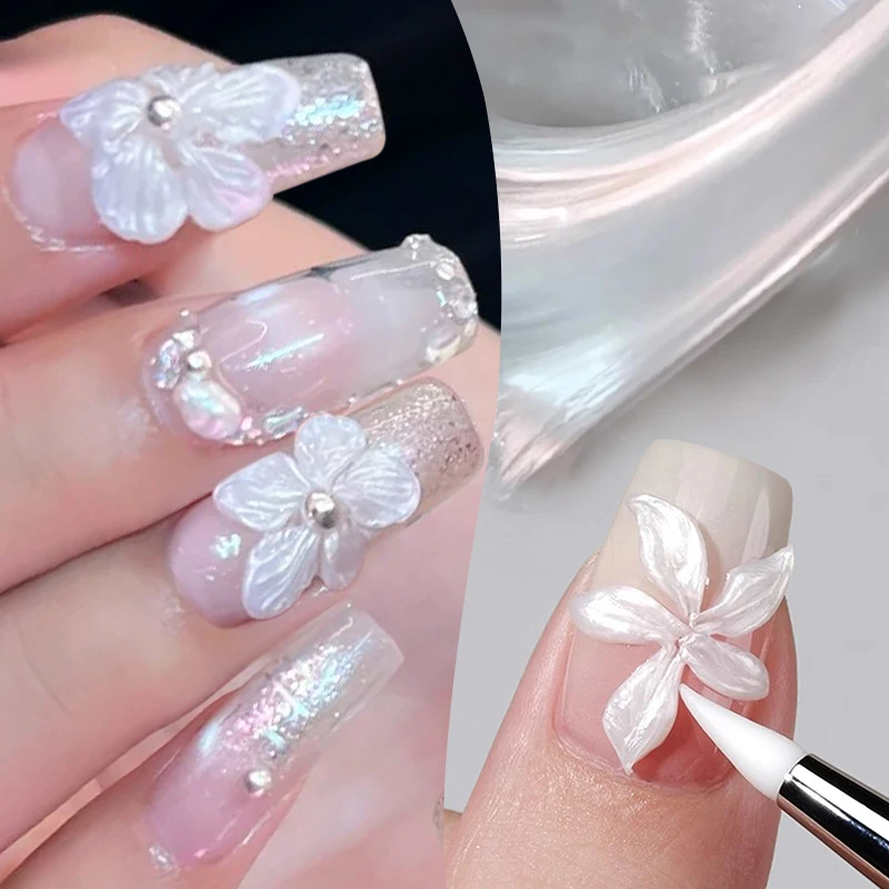 BORN PRETTY 1 бутылка 5 мл 5D Скульптурный гель-лак для ногтей Жемчужно-белый формирующий резьба по цветку Soak Off УФ-светодиодный дизайн ногтей (art.: 3920d195af3d8) - 3920d195af3d8