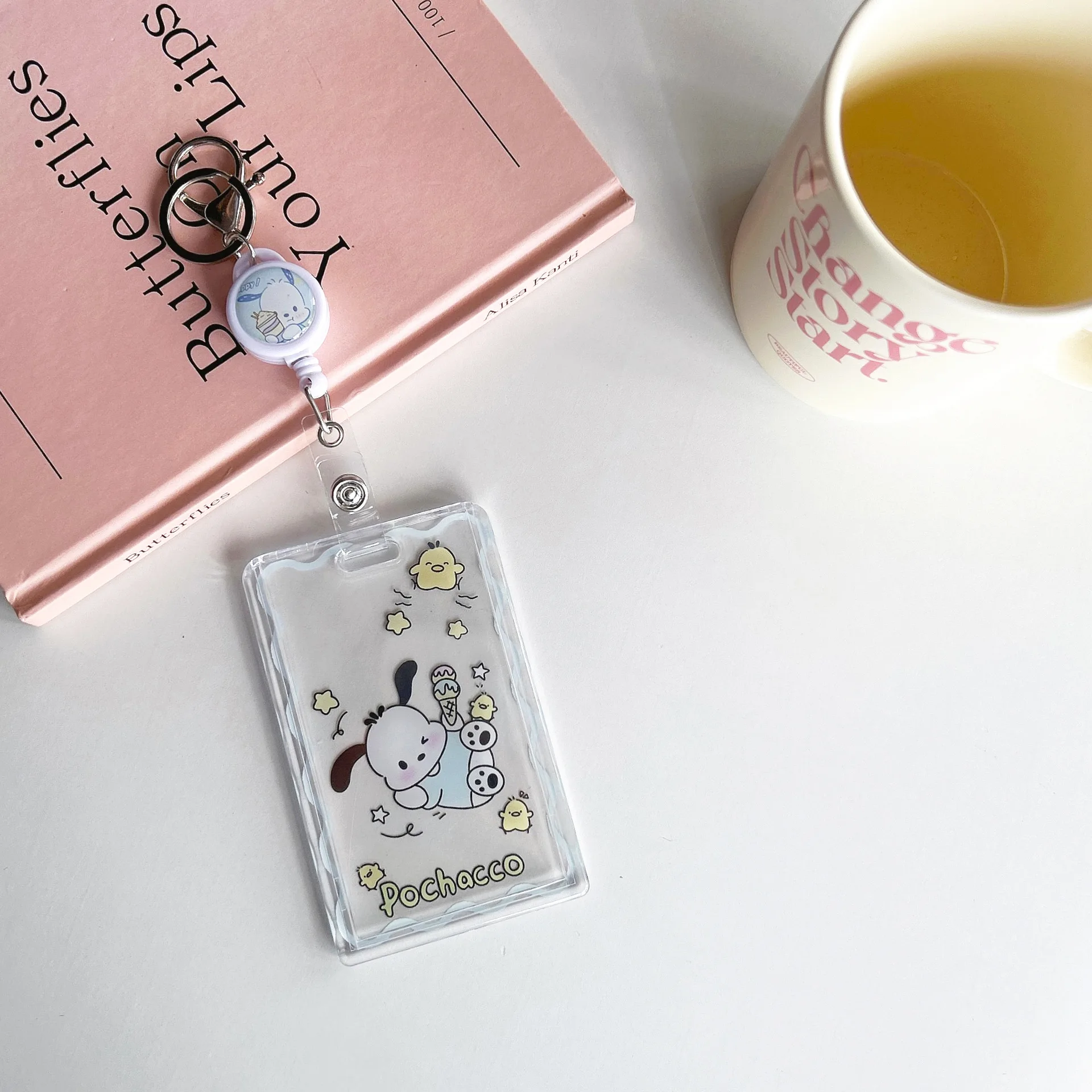 Новые держатели для карт Sanrio My Melody Cartoo, прозрачный держатель для карт, брелок Cinnamoroll, автобусная карта, чехол для студенческих карт, защита для фото (art.: 3920d0d217a82) - 3920d0d217a82