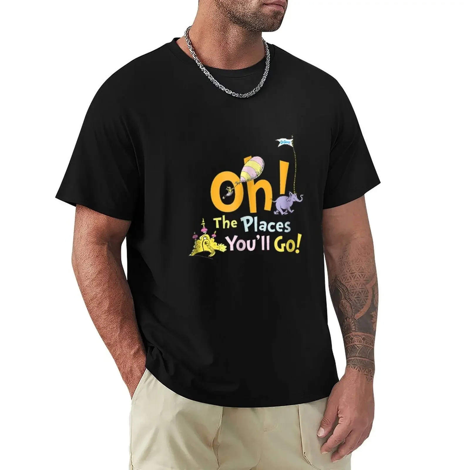 Dreuss Oh The Places Youll Go футболка с коротким рукавом аниме мужские белые футболки