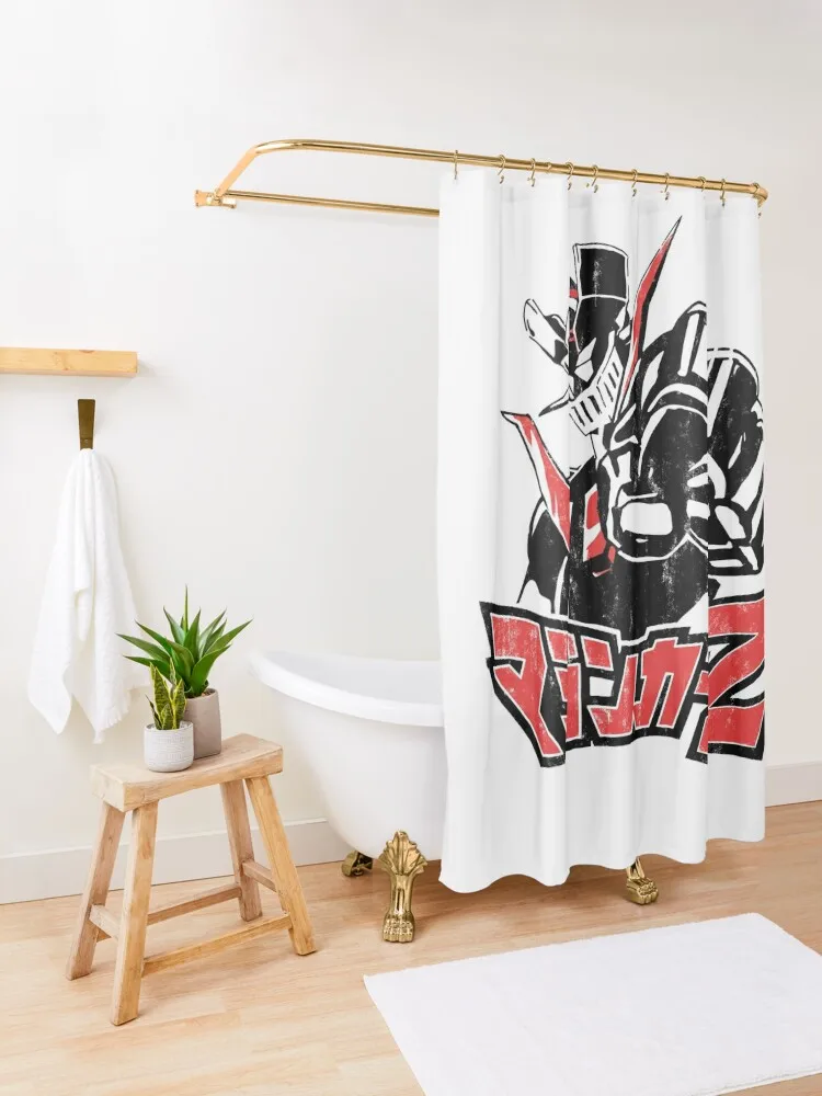Фото Mazinga Z - черно-красная занавеска для душа для ванной комнаты, душа, ванной комнаты, забавная занавеска для душа №4