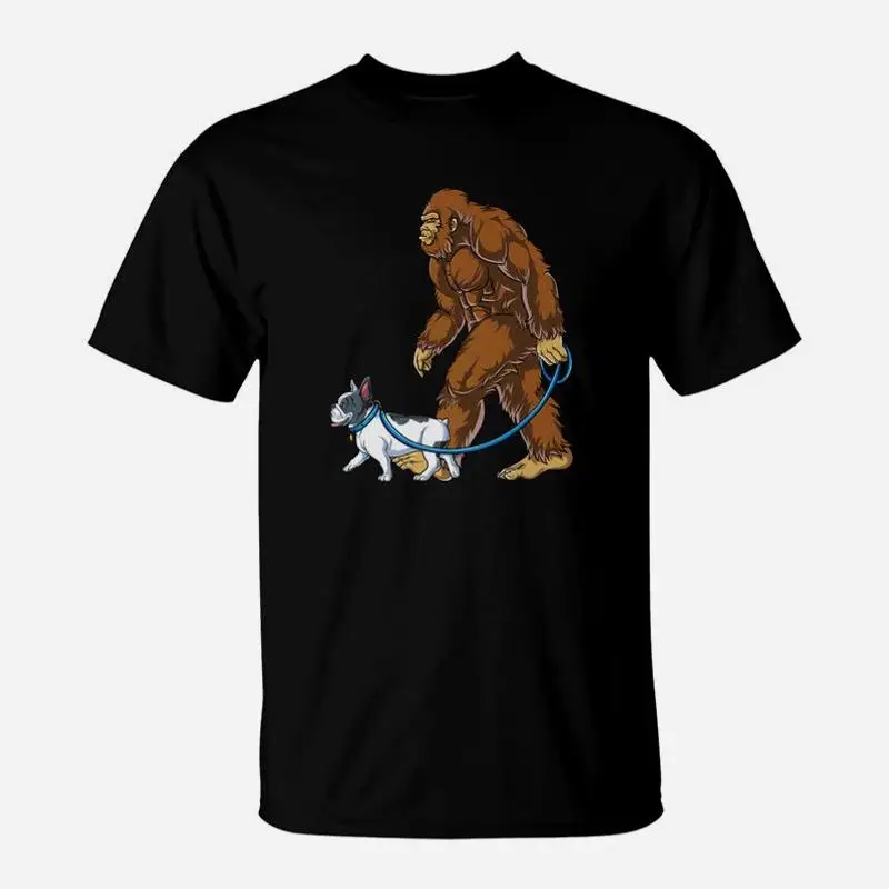 Футболка с изображением собаки Bigfoot, французский бульдог Sasquatch, детская футболка для мальчиков, мужская футболка, мужские однотонные футболки