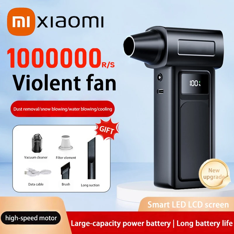 Xiaomi 1000000 об/мин турбоструйный вентилятор электрический мощный воздуходувка портативный пылеочиститель USB зарядка 65 м/с бесщеточный струйный вентилятор Вентиляторы, промышленные вентиляторы и вытяжное оборудование