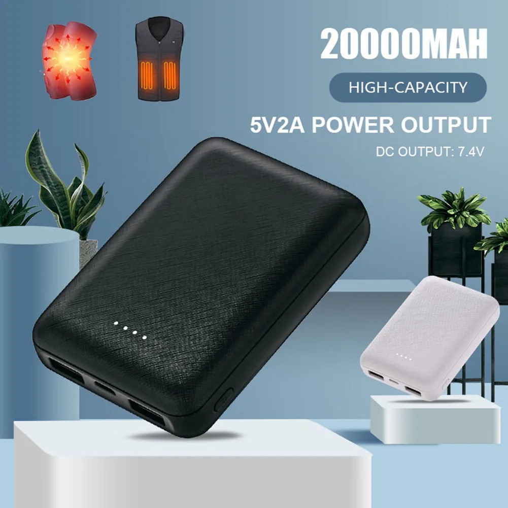Фото Внешний аккумулятор на 20000 мА · ч, портативное зарядное устройство USB, быстрая зарядка, внешний аккумулятор для нагревательного жилета, куртки, шарфа, носков, перчаток, оборудования №2