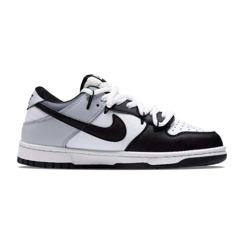 Фото 【Настроить】Nike Dunk Обувь для скейтборда Унисекс Низкие черные/белые кроссовки DD1391-100 №2