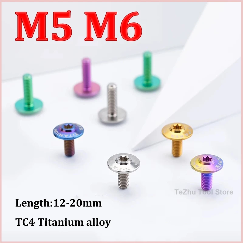 1 шт. титановые болты M5 M6 x 12 14 16 20 мм, внутренний сливовый винт с головкой зонтика для мотоцикла, шаг 0,8 мм 1,0 мм