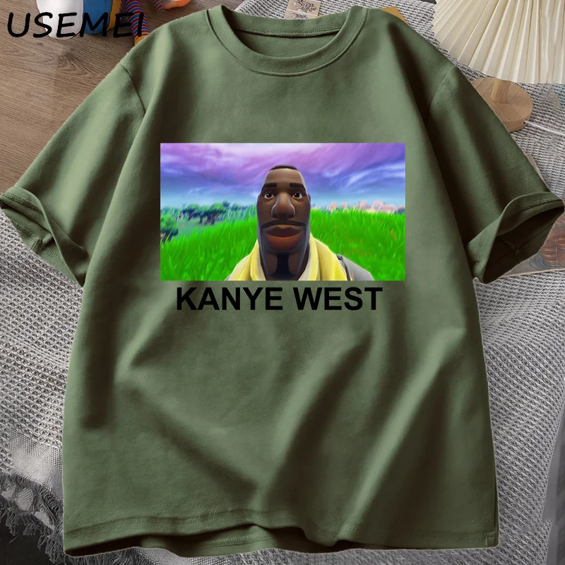 Футболка Kanye West Meme для мужчин и женщин, Grafis Pria Wanita, хип-хоп, Gaya, юмор, режим винтажного рубашки, хлопковые топы