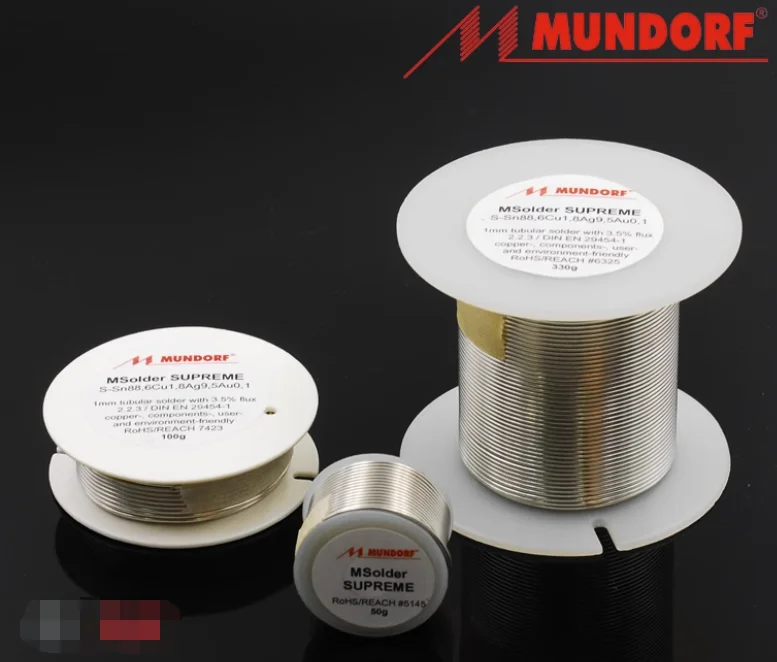 1 шт. немецкий припой Mundorf MSolder Supreme SilverGold SOLDERS 1 мм 1 м/50 г/100 г/330 г 99,99% серебро/золото бесплатная доставка