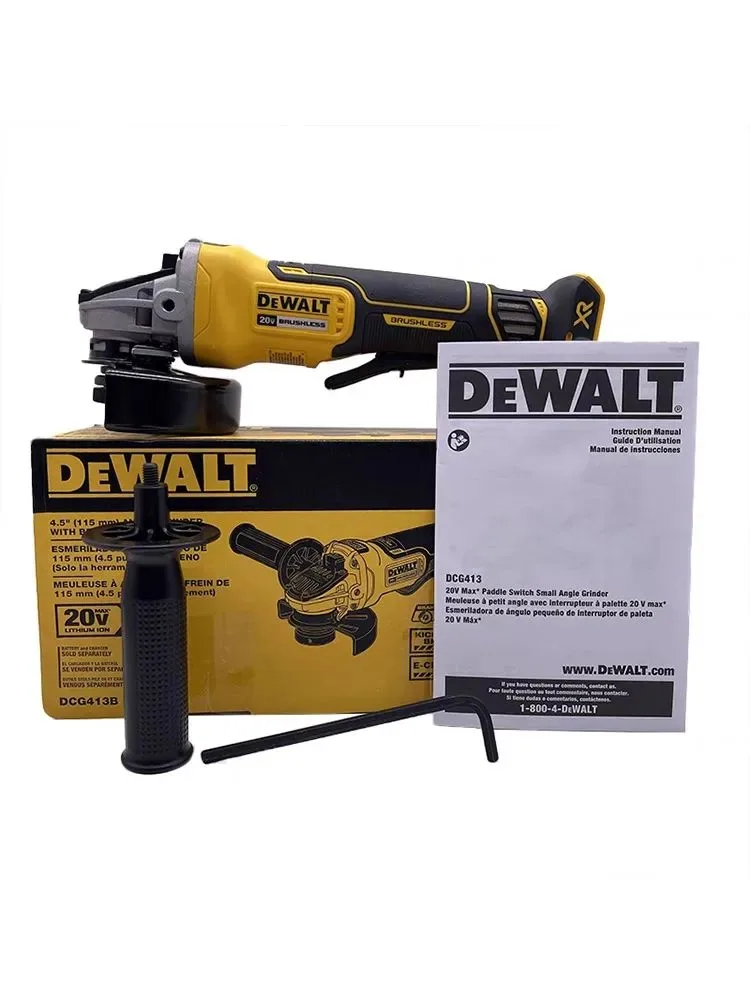 Фото DEWALT 20 В Бесщеточная аккумуляторная угловая шлифовальная машина 9000 об/мин Режущий станок Перезаряжаемый бесщеточный отрезной инструмент/шлифовальный станок (разрывной инструмент) №4