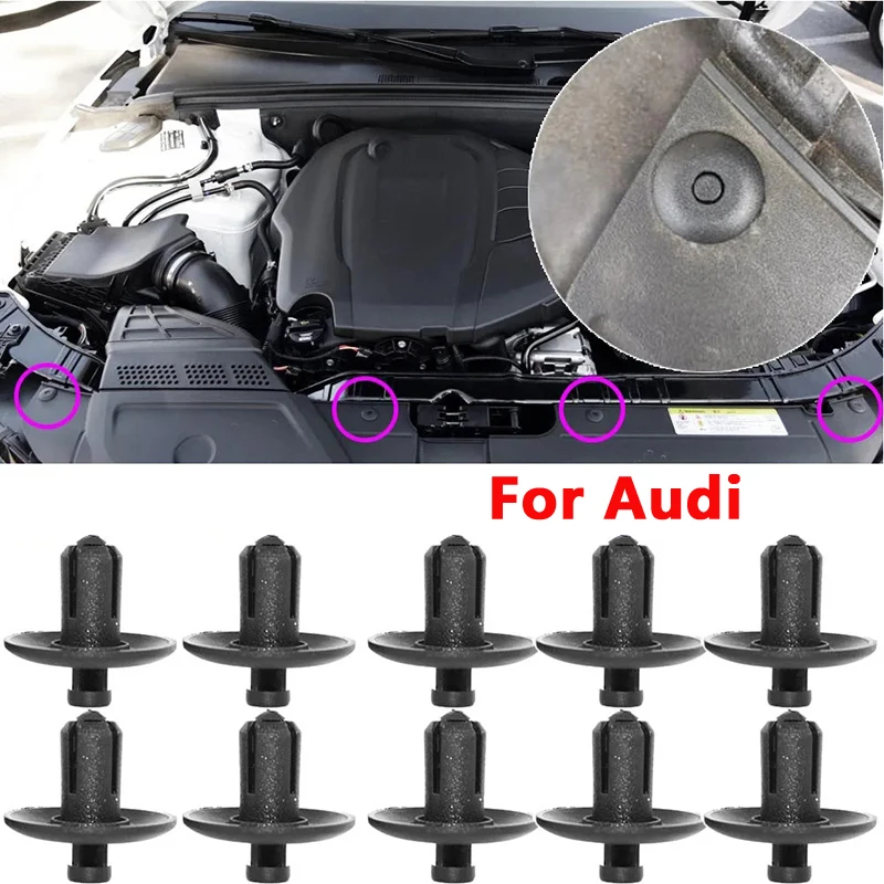 10 шт. крепежные зажимы для автомобильной крышки для Audi A2 A4 A5 A8 Q3 Q5 S4 S5 S8 Tt Tts Volkswagen Cr7 4d0807300 зажимы для кузова аксессуары