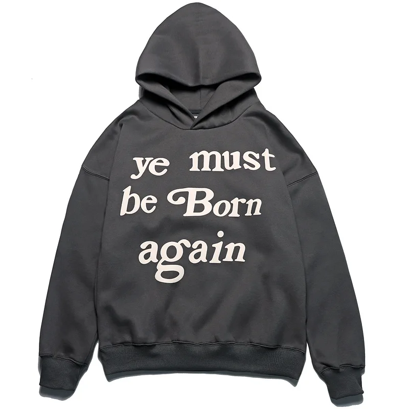 Фото Толстовка с капюшоном Kanye West, Детская толстовка CPFM XYZ с надписью «ye must be Born again», высококачественные пуловеры азиатского размера №4