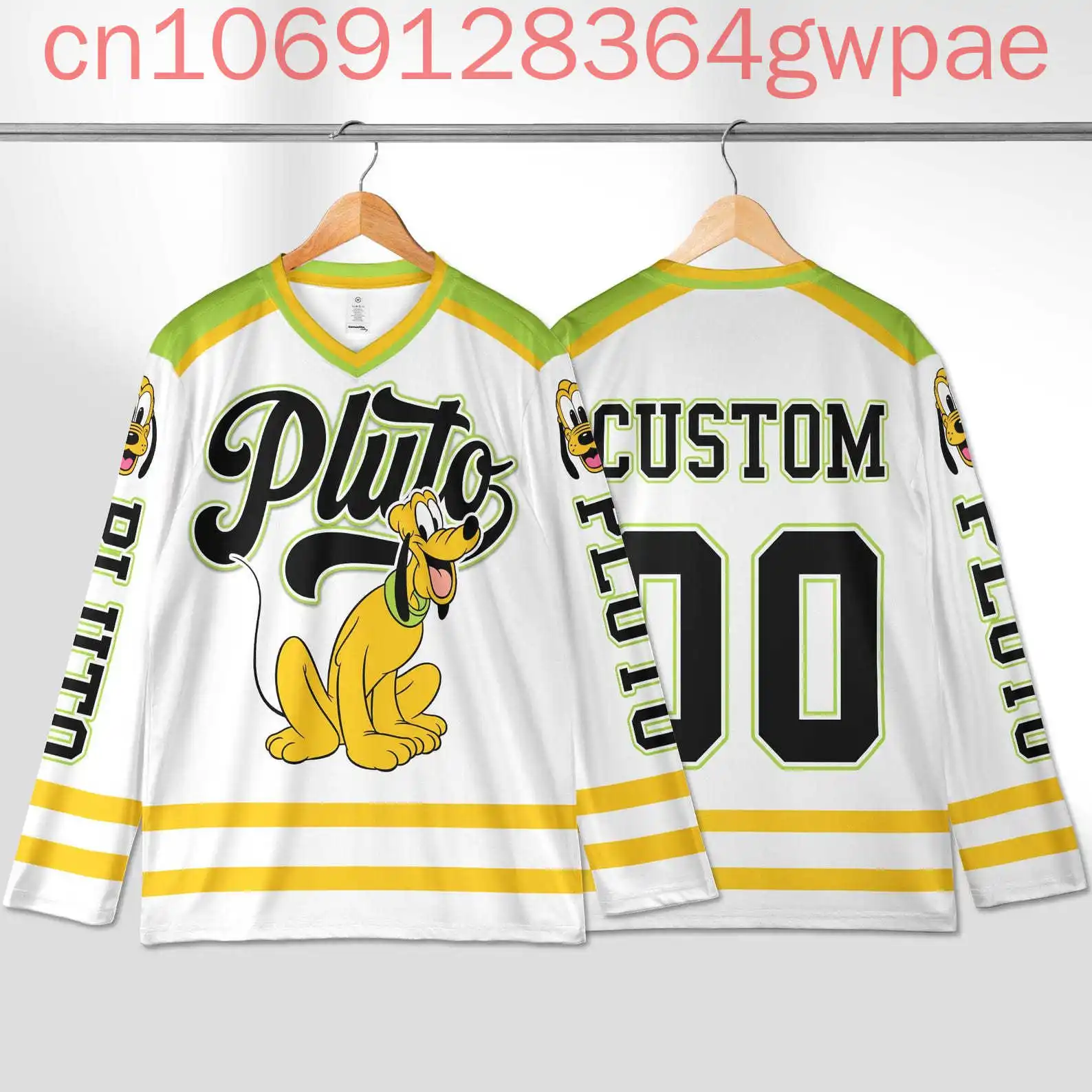 Фото Disney Pluto хоккейная майка мужская толстовка с длинным рукавом модная собака Pluto Team Sports Y2k хоккейная майка №2