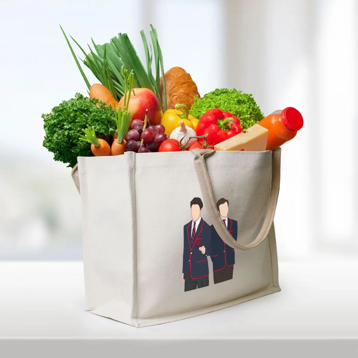 Фото glee: kurt and blaine Tote Bag, складная многоразовая сумка, холщовая сумка-тоут, холщовая сумка №3
