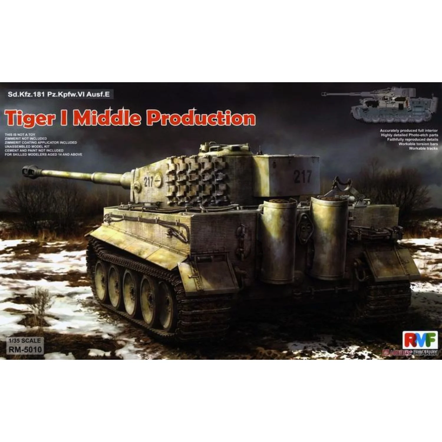Модель RMF 5010, масштаб 1/35, Sd.Kfz.181 Pz.Kpfw.VI Ausf.E Tiger I, комплект модели тяжелого танка среднего производства, сделай сам