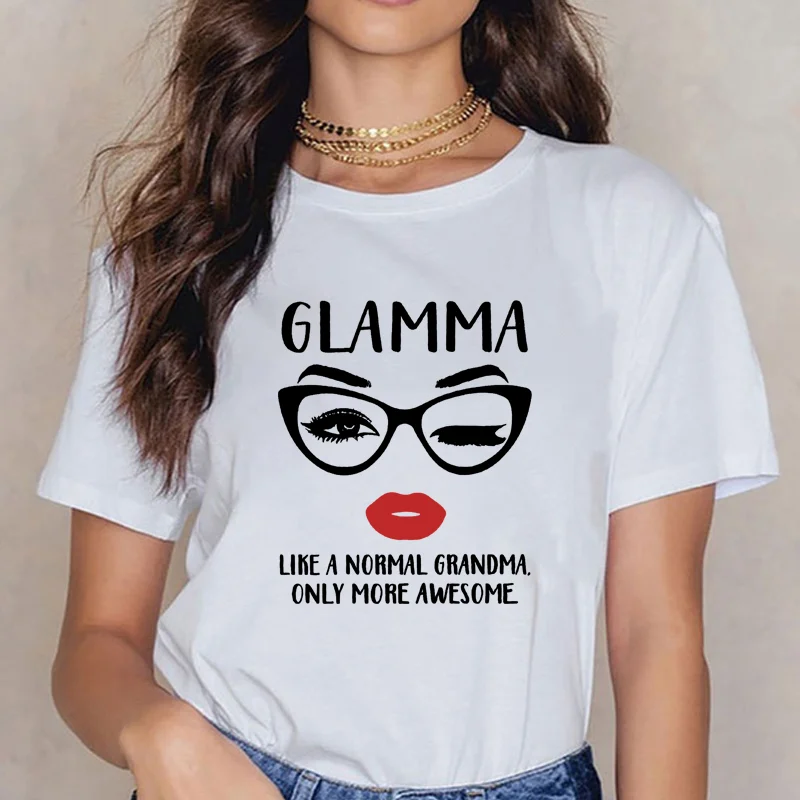 Camiseta Para Mujer Marmi как обычная бабушка только больше потрясающих очков лица, белый