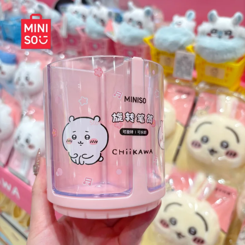 Аутентичные Miniso Chiilé вращающийся держатель для ручек для хранения кистей для макияжа Hachiware Usagi Student Desktop Storage с героями мультфильмов (art.: 3920cdd0ade43) - 3920cdd0ade43