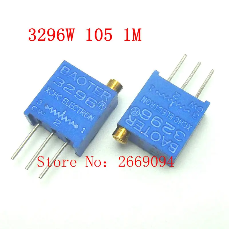 20 шт./лот 3296W-1-105LF 3296 Вт 105 1 м ом Регулируемый многооборотный триммер, потенциометр, высокоточный переменный резистор