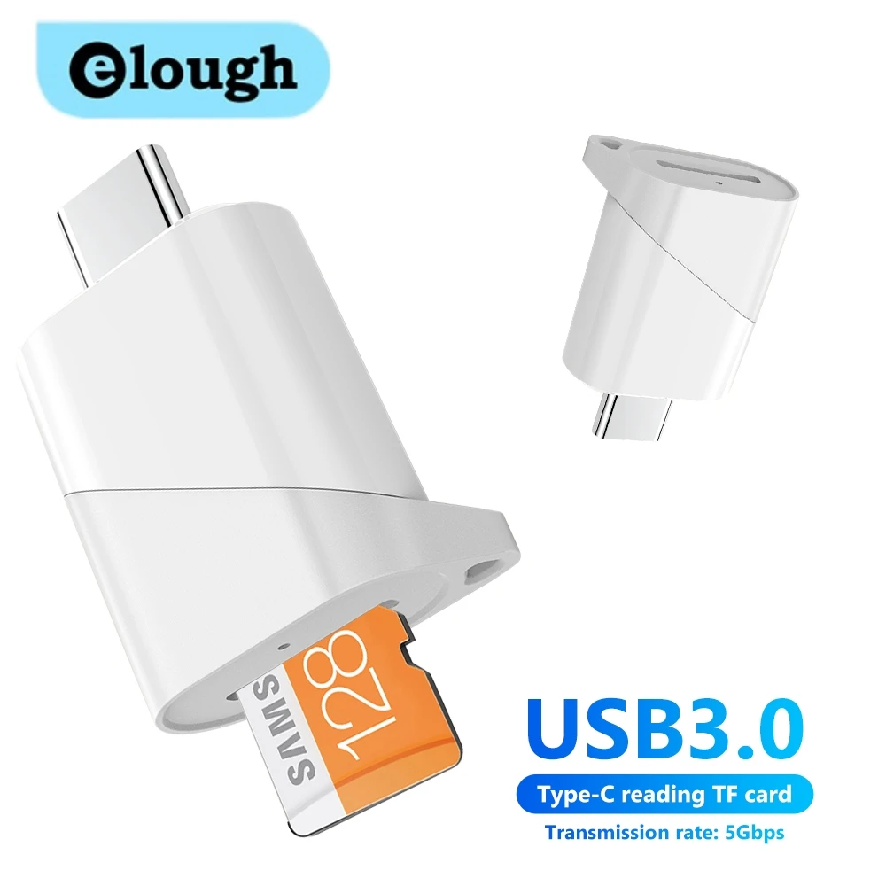 Считыватель карт памяти Elough, USB 2,0, SD, OTG, Type-c