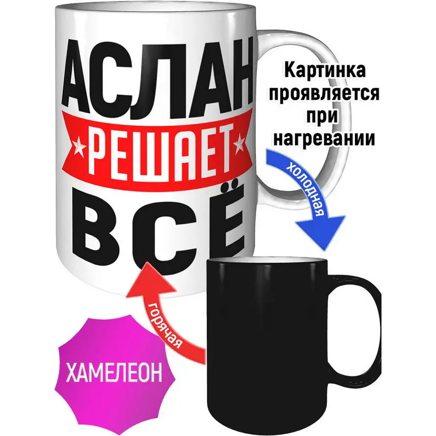 Кружка Аслан решает всё - с проявление картинки от тепла