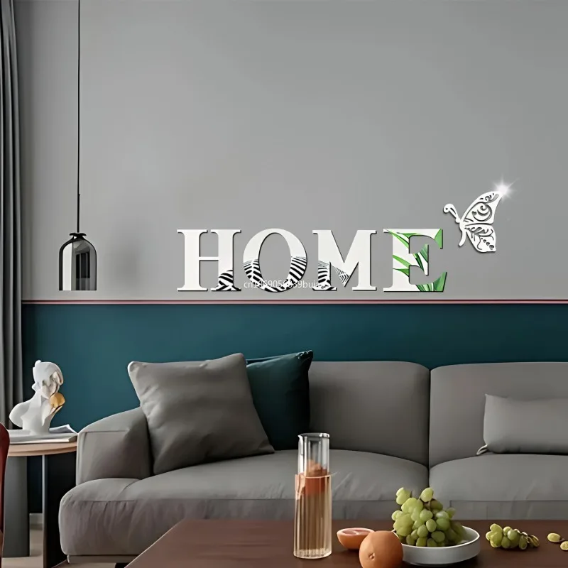 Фото 3D акрил DIY зеркало большие самоклеящиеся съемные наклейки на стену семейный английский алфавит гостиная спальня украшения дома №3