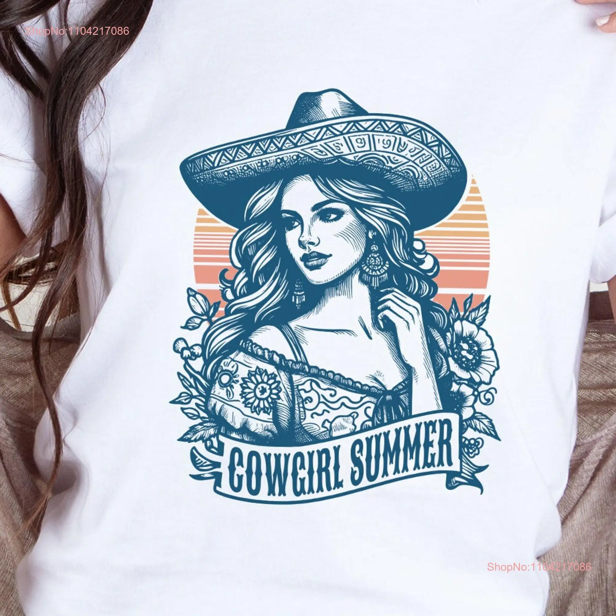 Retro Cowgirl T Shirt Country Music Boots Girl Texas Cowboy Western long or short sleeves