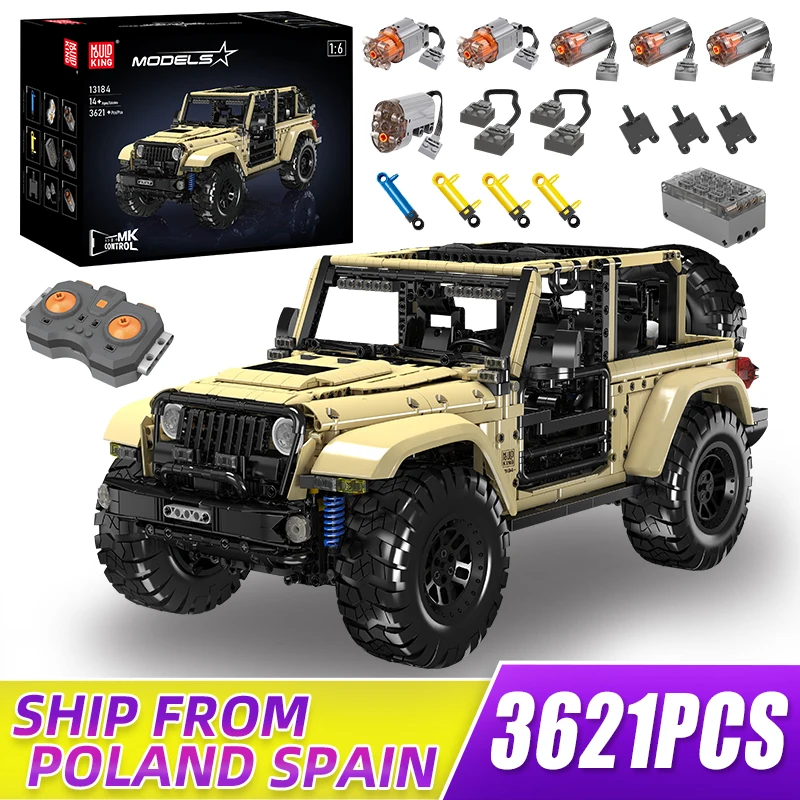 Молд KING 13184 Technik Wrangler внедорожник 4x4 грузовик с дистанционным управлением строительные блоки игрушки набор для мальчиков Рождество