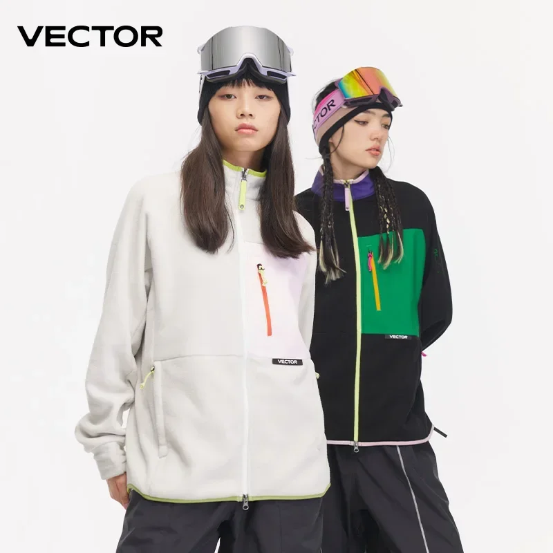 Флисовая куртка VECTOR, женские осенне-зимние теплые пальто, мужская одежда, 2023, толстовка с контрастными рукавами, пальто, цветные уличные куртки