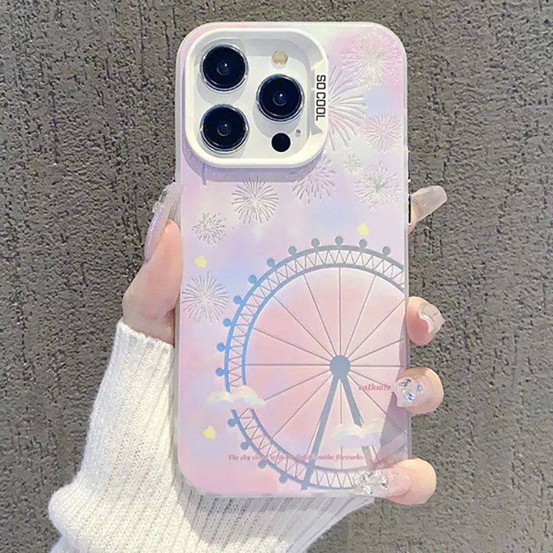 Цветной чехол для телефона iPhone 15 14 13 12 Mini 11 Pro Max XR X XS 14 15 7 8 Plus Y2K Kawaii с защитой от падения