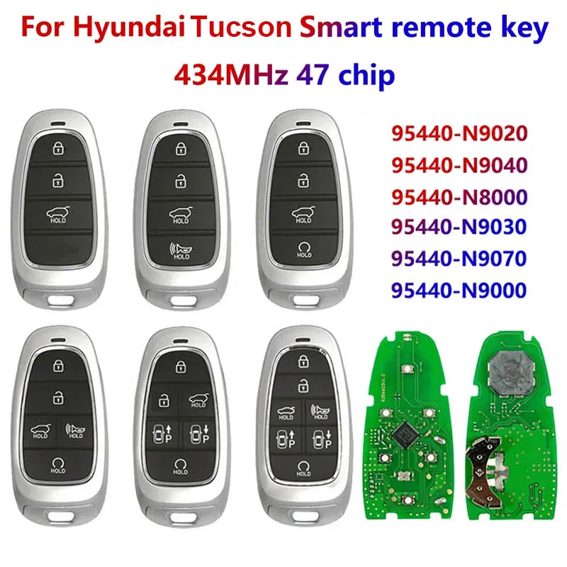 Дистанционный смарт ключ-брелок для Hyundai Tucson 2021-2022 PN 95440-N9020 95440-N9030 95440-N9040 95440-N9070 N8000 N9000 433MHz 47 Chip