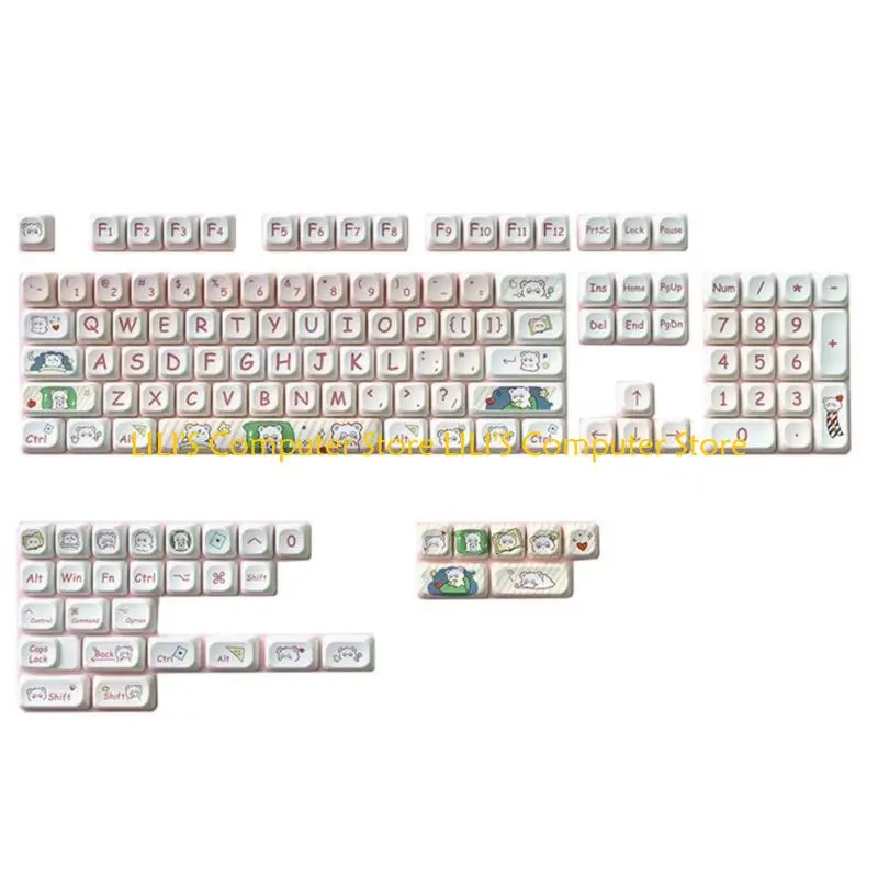 Фото A52B 137Keys/SET MOTPROFILE GCLESES PANDA KEYCAP PBT DYE Сублимации клавишные клавиши 6.25U для механических клавиатур DIY 61 64 №2