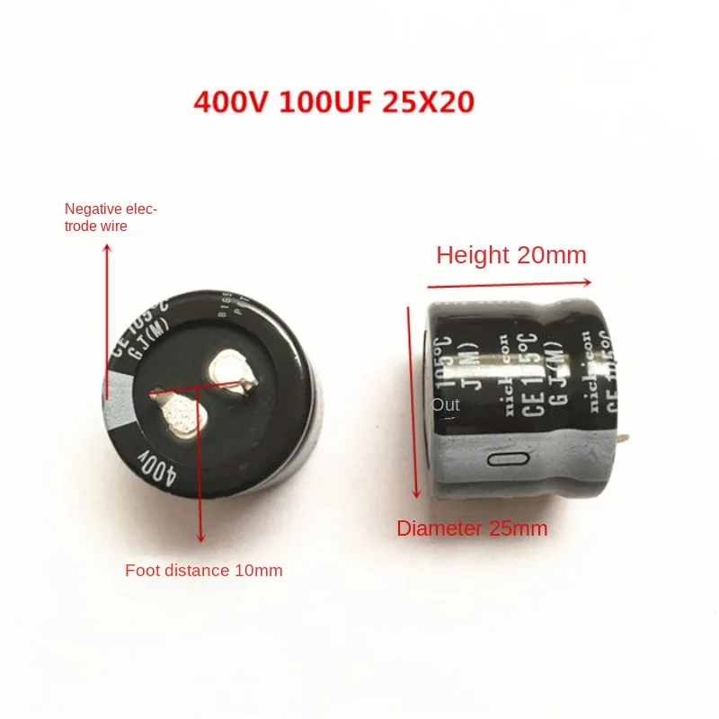 Фото (1 шт.) 400V100UF 25X20 Japan Nichicon nichicon 100UF 400V 25*20 GJ 105 градусов №2