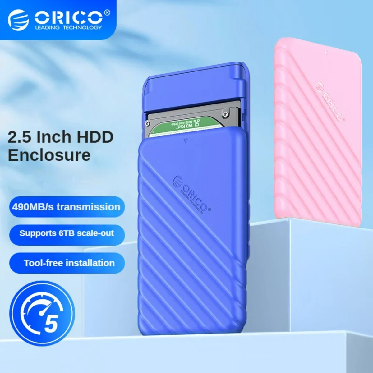 Корпус ORICO для жесткого диска 2,5 дюйма Корпус для жесткого диска SATA-USB 3.0 Адаптер Чехол для жесткого диска 5 Гбит/с Высокоскоростная поддержка UASP Грузоподъемность 6 ТБ