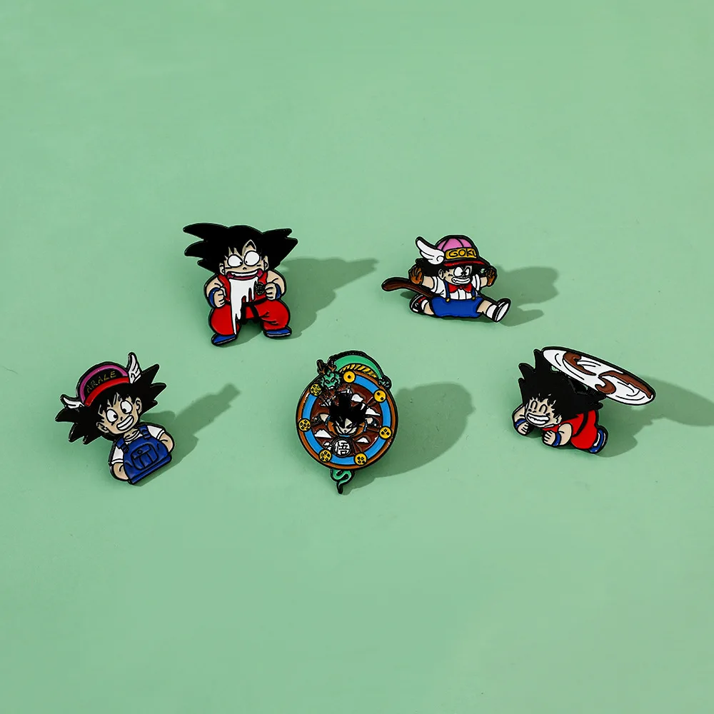 Фото Dragon Ball аниме Сон Гоку эмалированные булавки кепка рюкзак металлический значок броши для детей игрушки одежда аксессуары ювелирные изделия №2