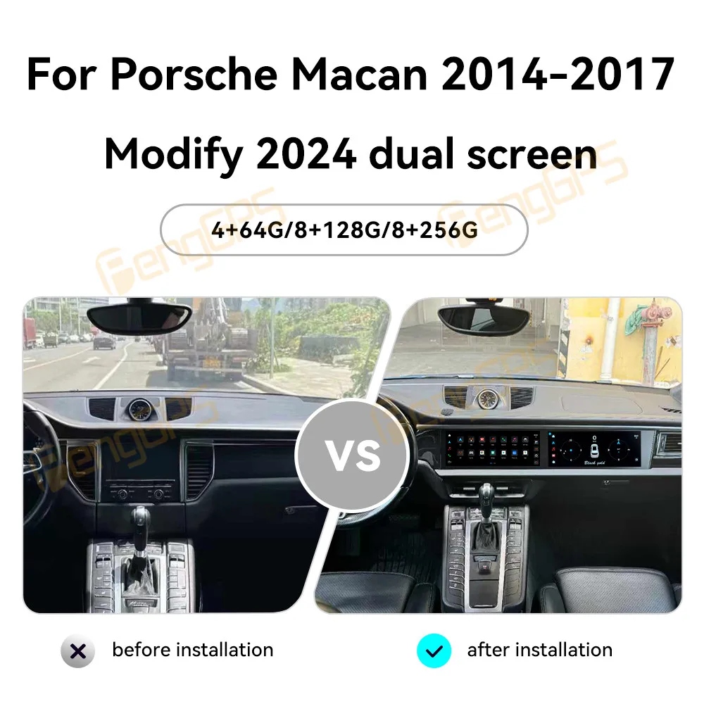 Фото Автомагнитола для Porsche Macan 2014-2017 CarPlay Android автомобильный мультимедийный плеер головное устройство для Porsche модификация двойного экрана Navi №2