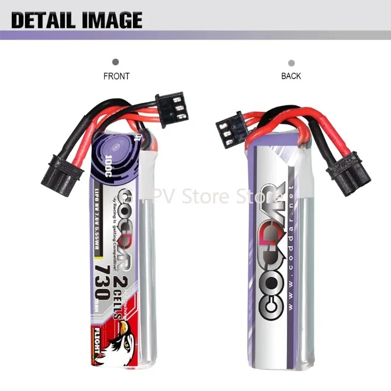 CODDAR 730MAH 2S HV 7,6 V 100C XT30 RC LiPo батарея 60 мм до 130 мм бесщеточный FPV Дрон Emax Tinyhawk GEPRC TinyGo Happymodel Beta