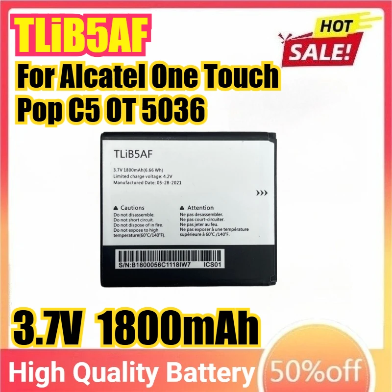 TLiB5AF аккумулятор для Alcatel One Touch Pop C5 OT 5036 5036D 5037 5037D емкость аккумуляторы для мобильных телефонов Bateria
