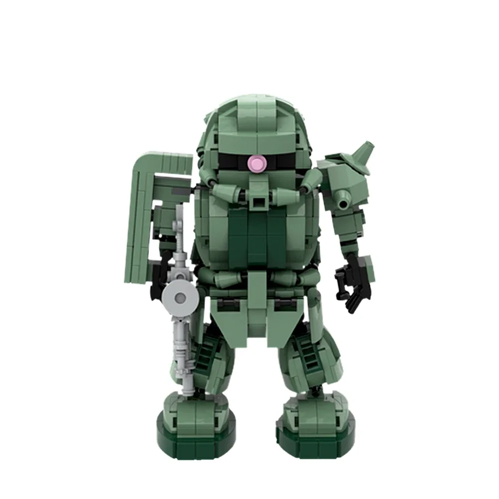 Робот Gobricks MOC с героями мультфильмов MS 06, боевой робот Zaku, строительный блок, модель, высокотехнологичный боевой робот Mecha, сделай сам, кирпичи, игрушки, подарки для детей
