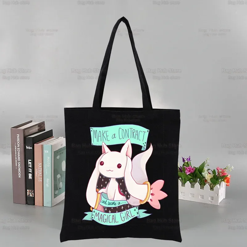 Фото ść Puella Magi Madoka Magical Black Torba na zakupy wielokrotnego użytku na ramię Madoka Anime Book Bag Akemi Mami Sakura Kyouko Torebka №5