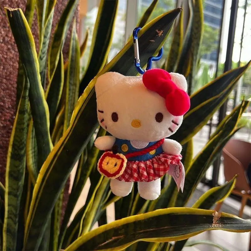 Фото Sanrio наполнительная кукла игрушки Hello Kitty мультфильм плюшевый мягкий рюкзак кулон Kawaii креативный орнамент милый подарок на день рождения для девочек №5