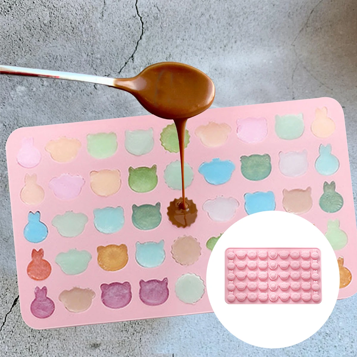 Fruit Animal Silicone Chocolate Mold Rabbit Fish Fudge Candy Jelly Mould Geometry Heart Cake Decor Baking Set Ice Tray Gifts