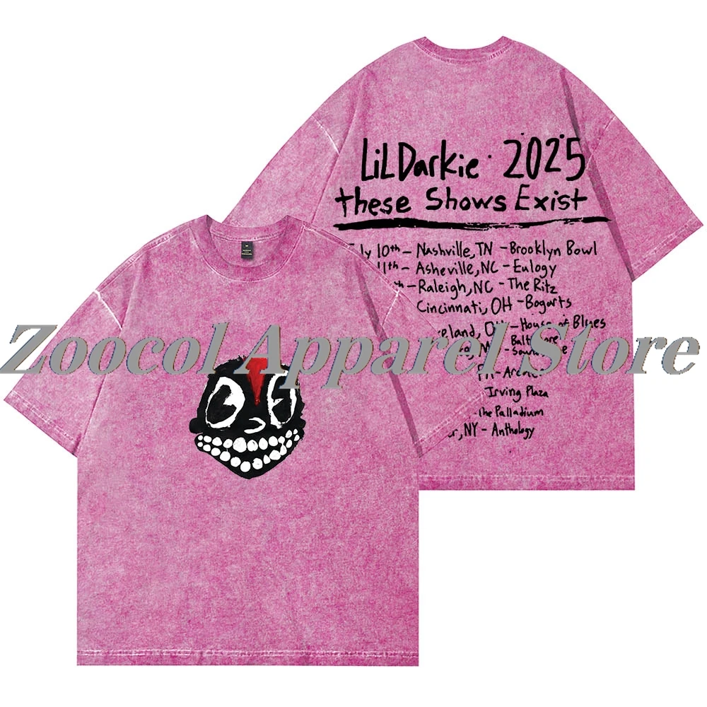 Фото Lil Darkie, These Shows Exist Tour 2025, винтажные футболки для стирки, летние женские и мужские хлопковые футболки в стиле хип-хоп с короткими рукавами №5