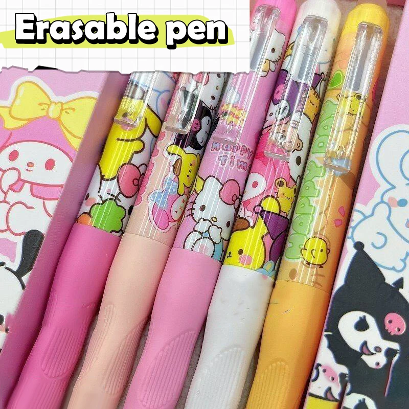 4/5 шт., термостираемая нейтральная ручка Sanrio, стираемая нейтральная ручка, гладкие ручки для письма, офисные принадлежности, студенческие канцелярские принадлежности