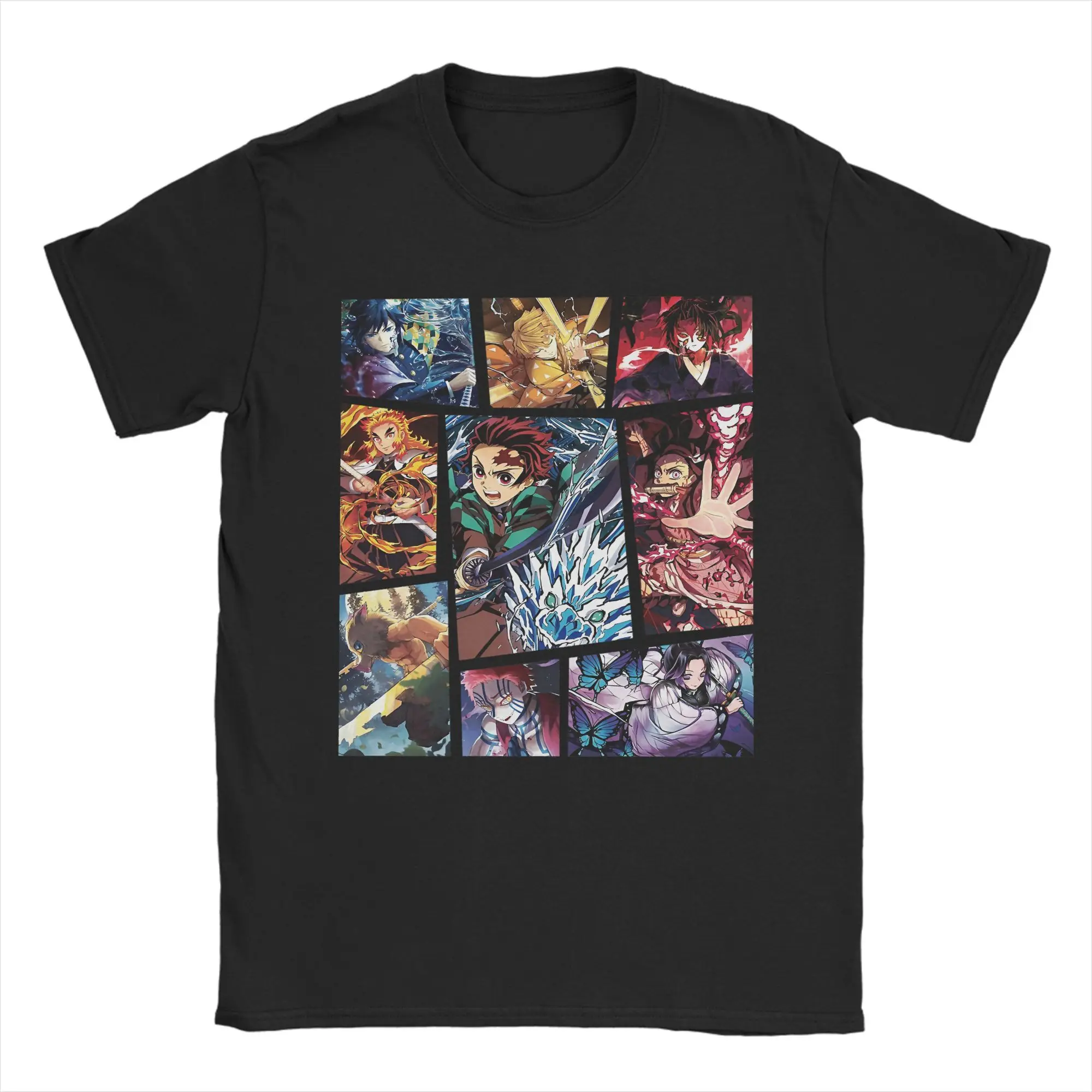 Мужские футболки с аниме Believe Strong In Battle Demon Slayer, хлопковые футболки, летняя футболка с короткими рукавами в стиле ретро, повседневная футболка с круглым вырезом