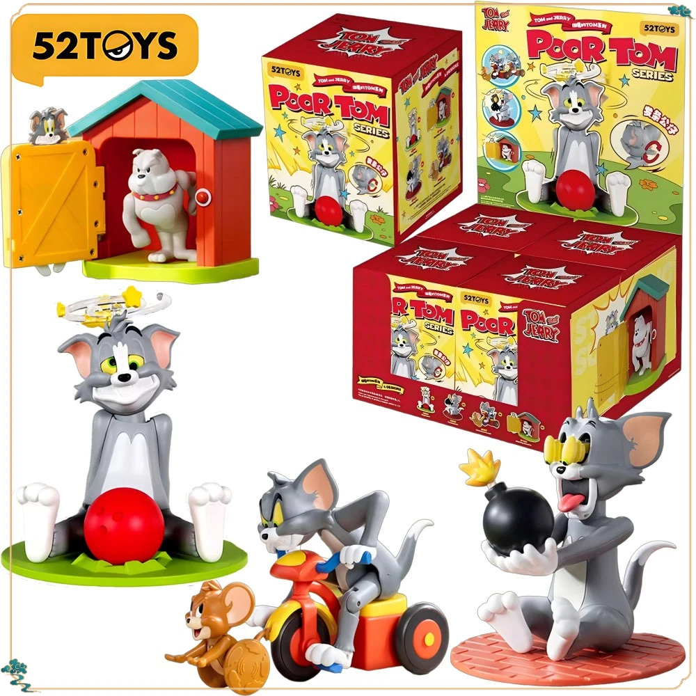 Новая оригинальная аниме-фигурка 52toys Tom and Jerry, серия Poor Tom, глухая коробка, украшение, модель, украшение, детские хобби, подарки, Лидер продаж