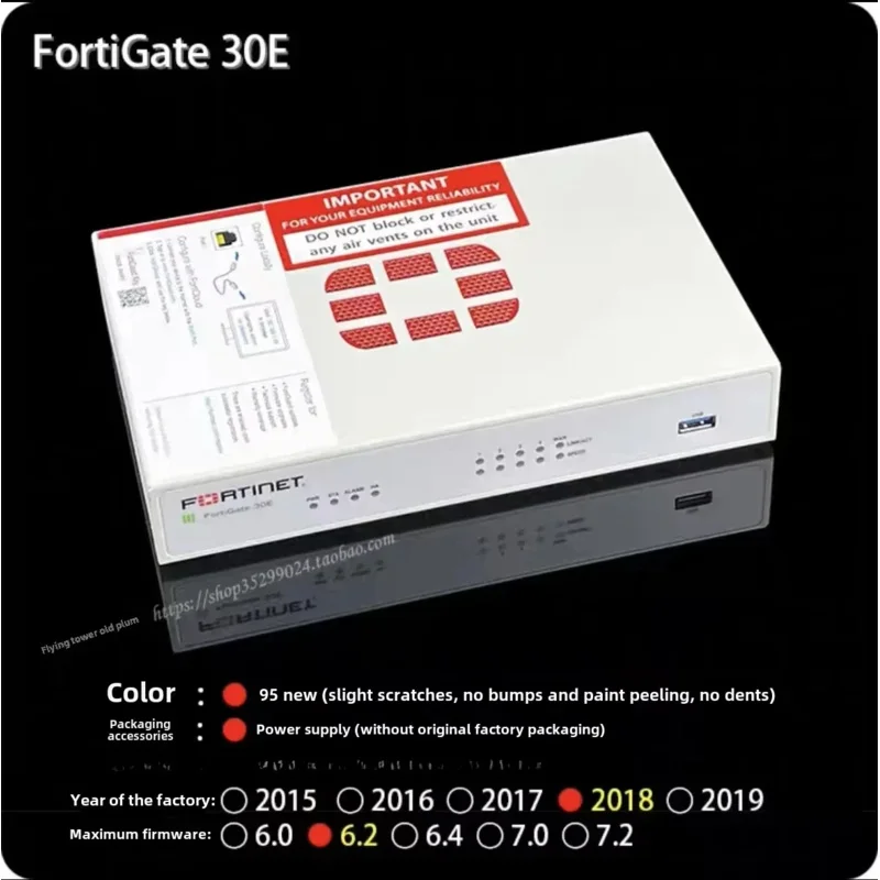 95% новый прошивка FortiGate 30E Fortinet Firewall 6,2, полный гигабитный подходит для обучения VPN FG-30E