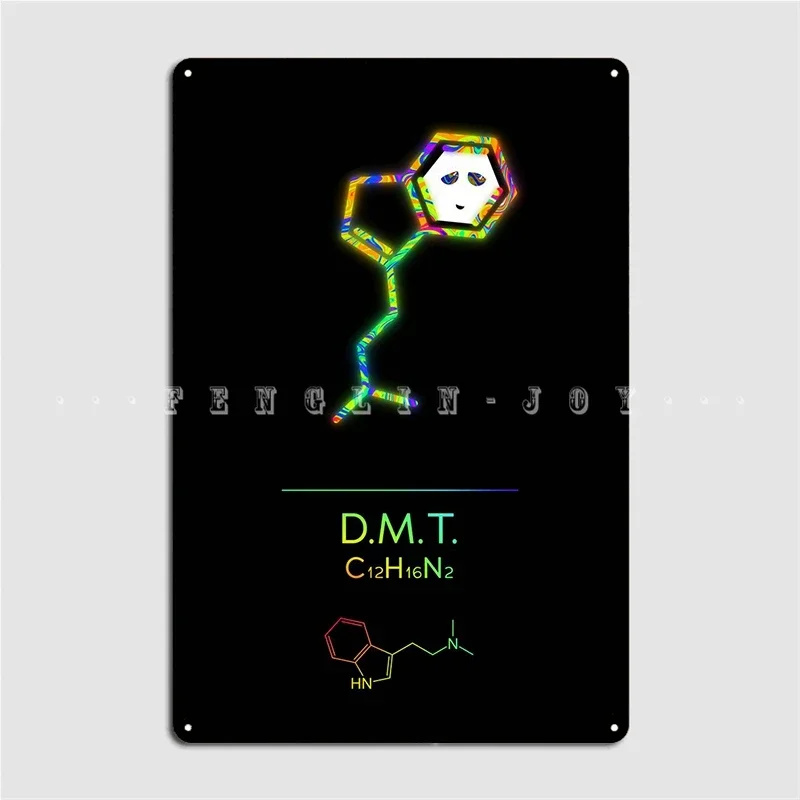 Неоновый плакат Dmt, металлическая табличка, настенная роспись, украшение для паба, гаража, настенная табличка, жестяная вывеска, плакат